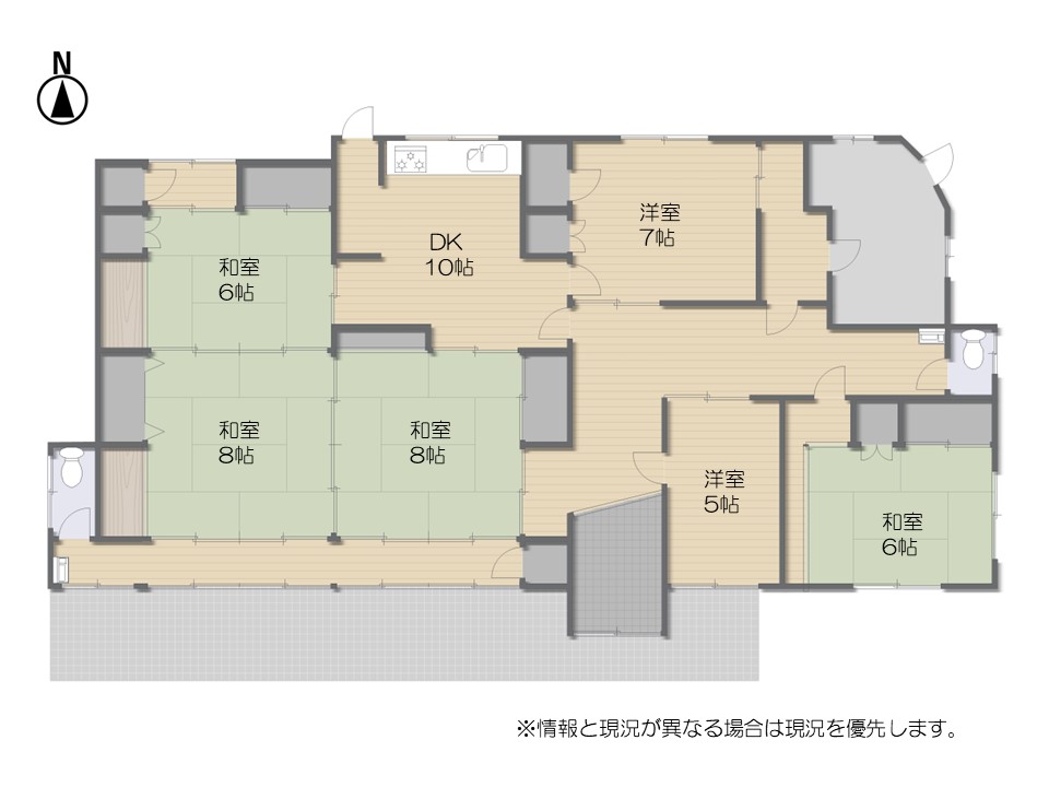 長野市 大字安茂里 ６ＤＫ 平屋建　中古住宅