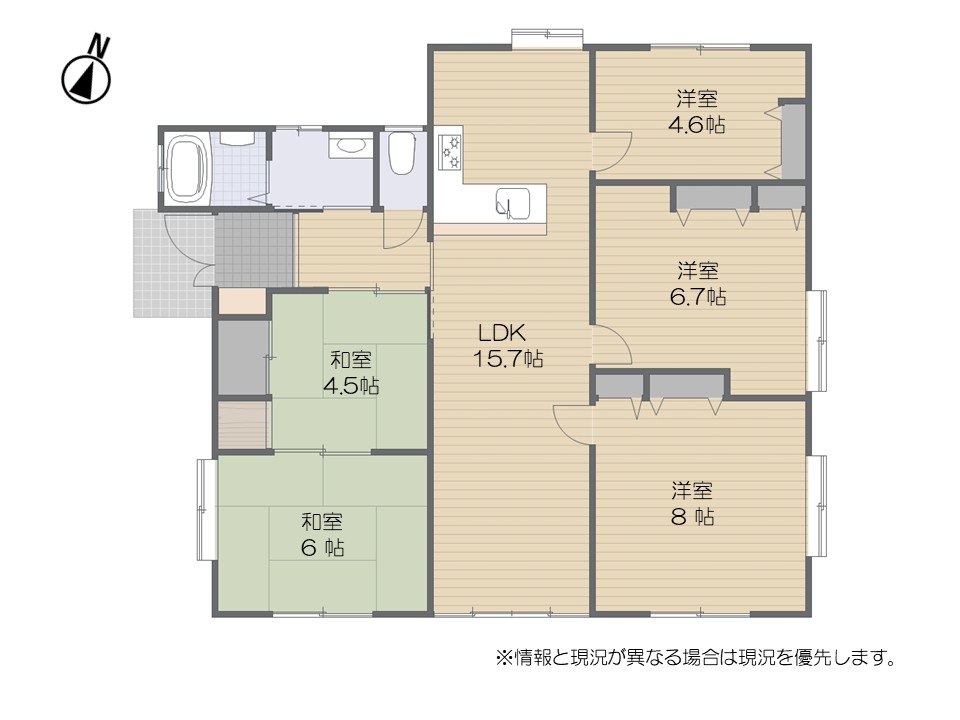 長野市 大字若槻団地（信濃吉田駅） 平屋建 ５ＬＤＫ