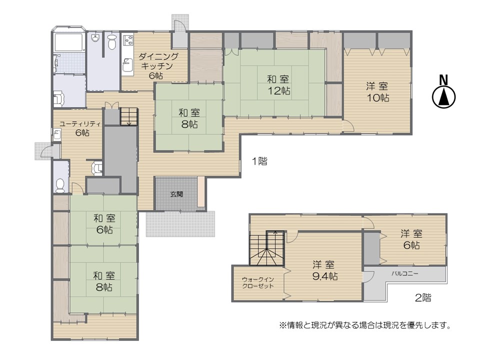 上田市 塩川（大屋駅） 2階建 ７ＤＫ 中古一戸建て